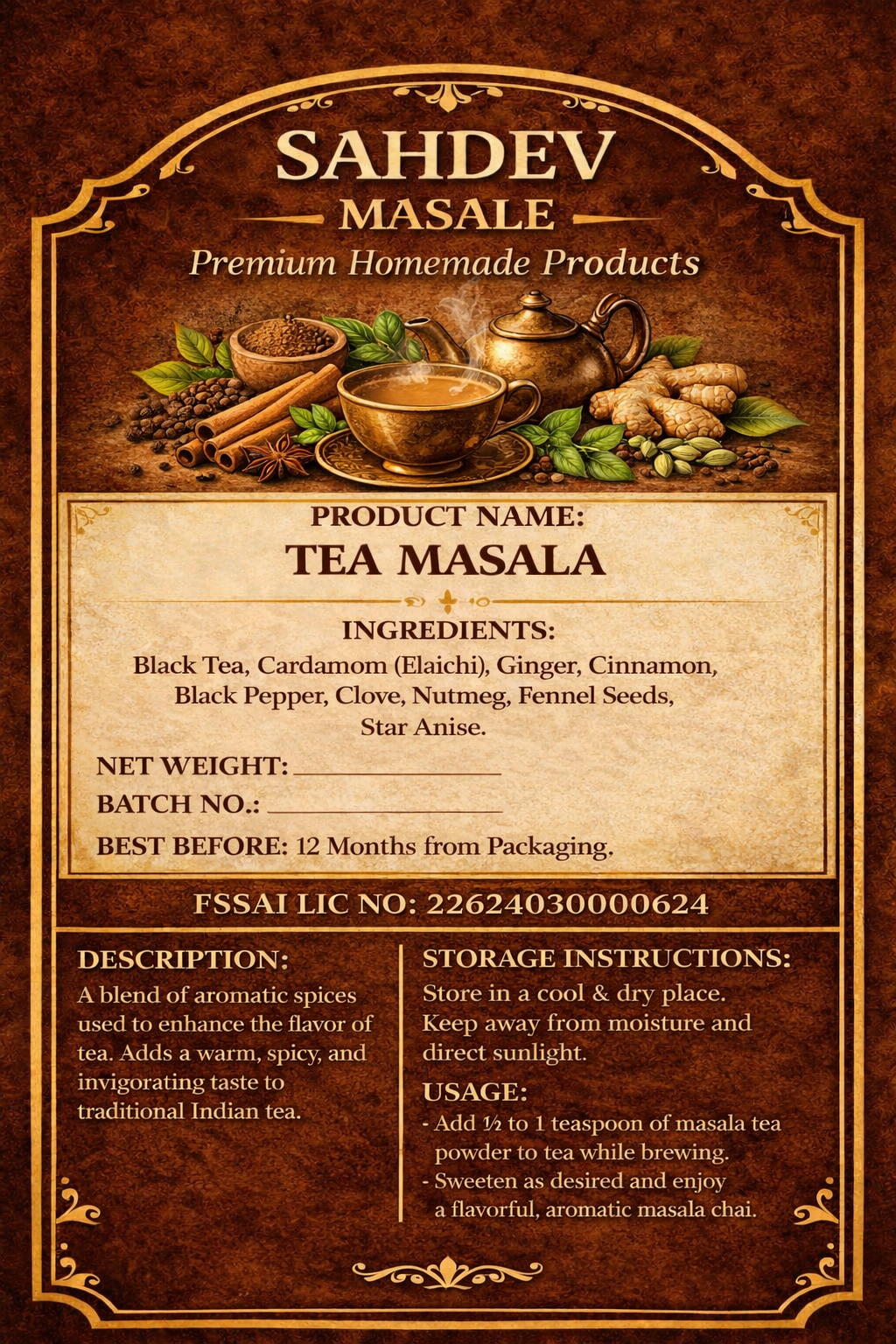 Tea Masala Back